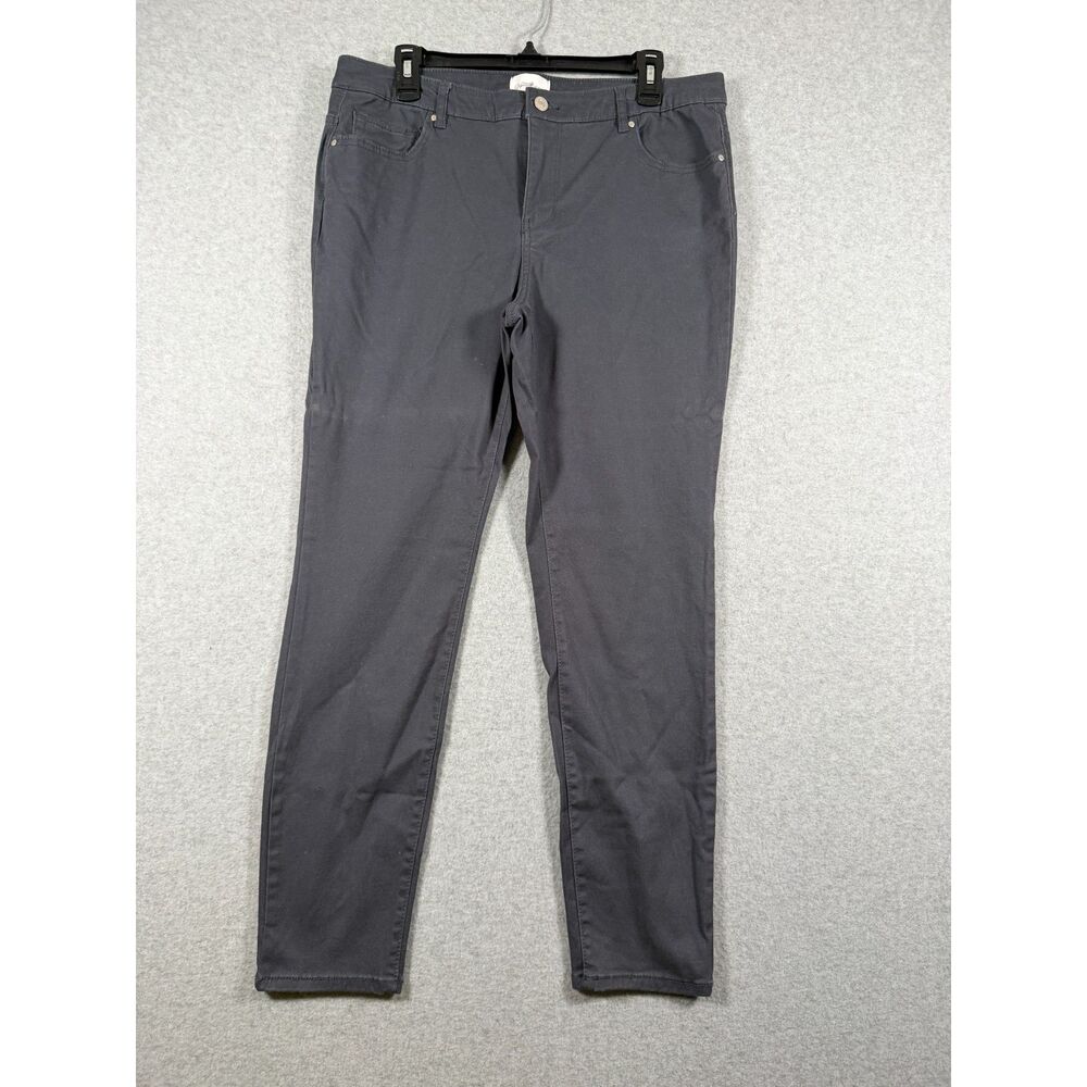 Jaclyn Smith Women's 14 Charcoal Gray Straight Leg Stretch Pants Jeans 3984